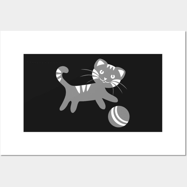 Funny kitten pattern Wall Art by olgart